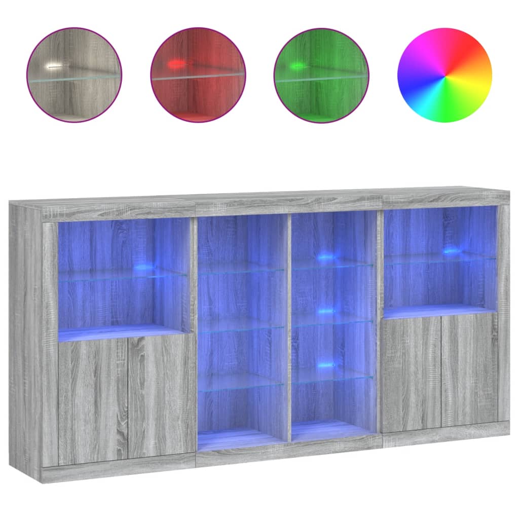 Aparador - Mueble de almacenamiento 202 Roble/ Gris