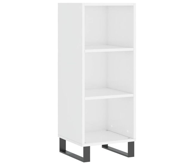 Aparador - mueble de almacenamiento madera de ingeniería blanco brillante 34,5x32,5x90 cm es4412