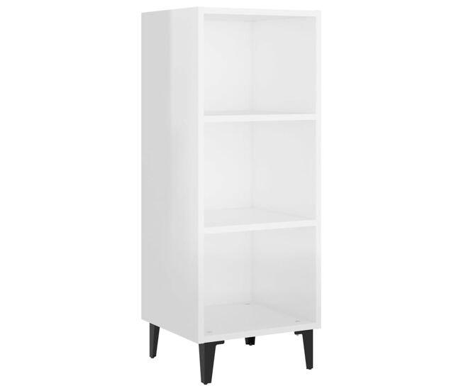 Aparador - mueble de almacenamiento de madera contrachapada blanco brillo 34,5x32,5x90 cm es2608
