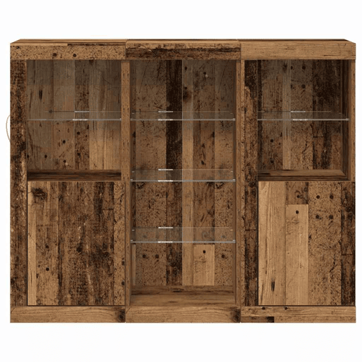 Aparador - Bufete - Móvei de apoio LED Madeira antiga 123 x 37 x 100 cm pt4146