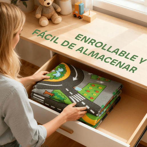 AIYAPLAY Tapete Infantil Estrada de Cidade 160x100 cm Tapete Educativo Antiderrapante para Engatinhar e Brincar com Carros para Sala e Quarto Textura Suave Multicor