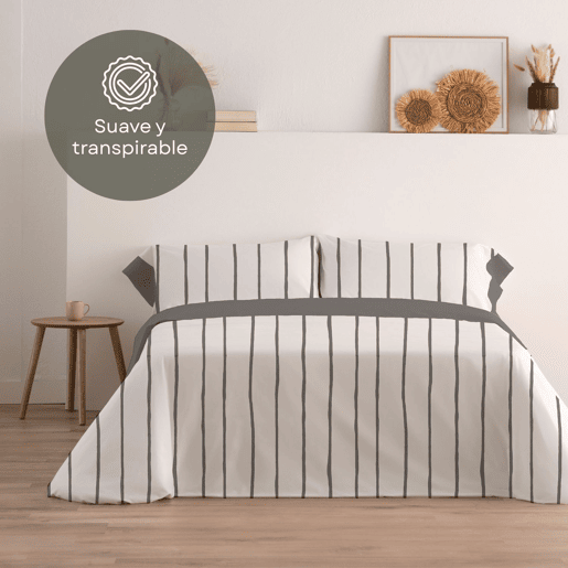 Jogo de Lençóis 144 fios Mai Cinza Cama 135cm (3 peças) Donegal Collections