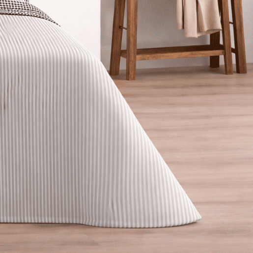 Jogo de Lençóis 144 fios Vichy Cinza Cama 105cm (3 peças) Donegal Collections