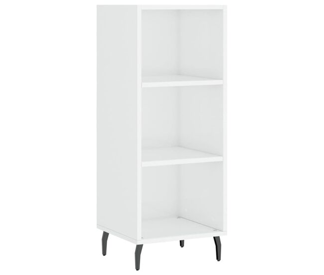 Aparador - mueble de almacenamiento madera de ingeniería blanco brillante 34,5x32,5x90 cm es4411