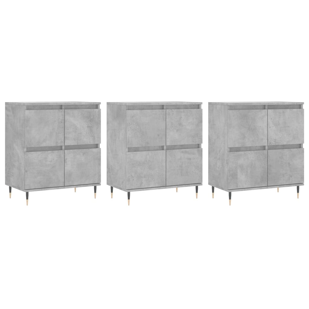 Aparador - Mueble de almacenamiento 3 uds 180 Gris