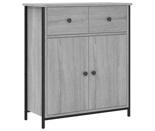 Aparador - mueble de almacenamiento de madera de ingeniería gris sonoma 70x30x80 cm es3464