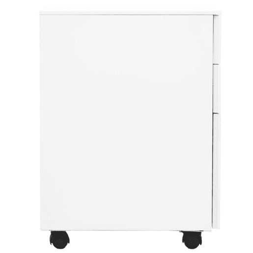 Armário de escritório com gavetas sobre rodízios 3 gavetas 39 x 45 x 60 cm aço branco DEC024571