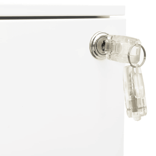 Armário de escritório com gavetas sobre rodízios 3 gavetas 39 x 45 x 60 cm aço branco DEC024571