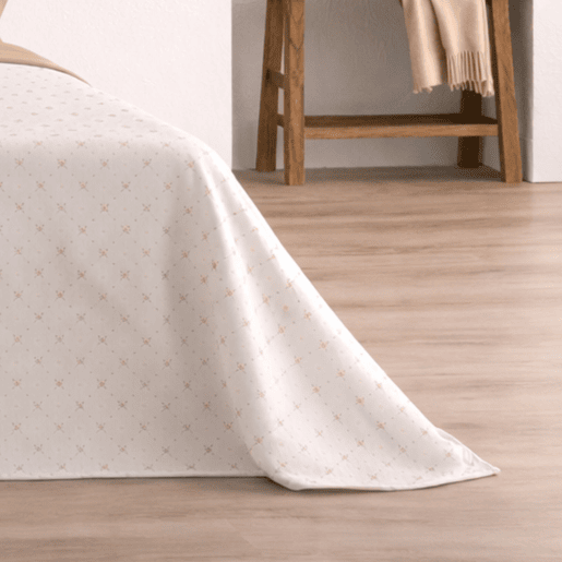 Jogo de Lençóis 144 fios Llac Bege Cama 180cm (4 peças) Donegal Collections