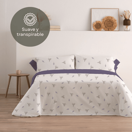 Jogo de Lençóis 144 fios Mue Malva Cama 105cm (3 peças) Donegal Collections