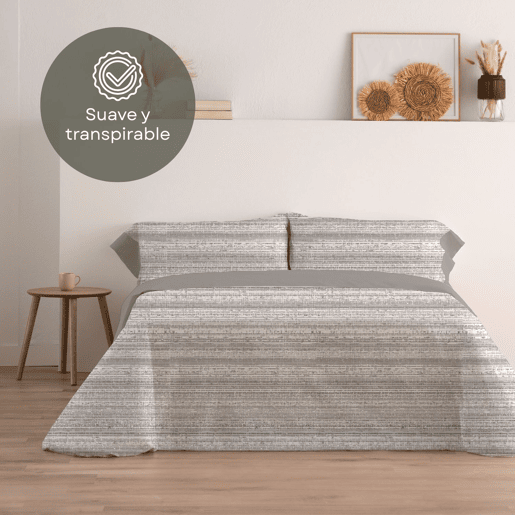 Jogo de Lençóis 144 fios Nemo Cinza Cama 135cm (3 peças) Donegal Collections
