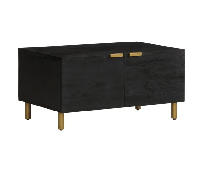Mesa de centro Bamba 2 puertas negro 40x80x50 cm