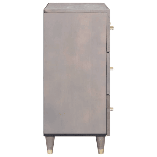 Bufete - Móvei de apoio Cinza e Ouro 60 x 33 x 75 cm Madeira de manga maciça pt4088