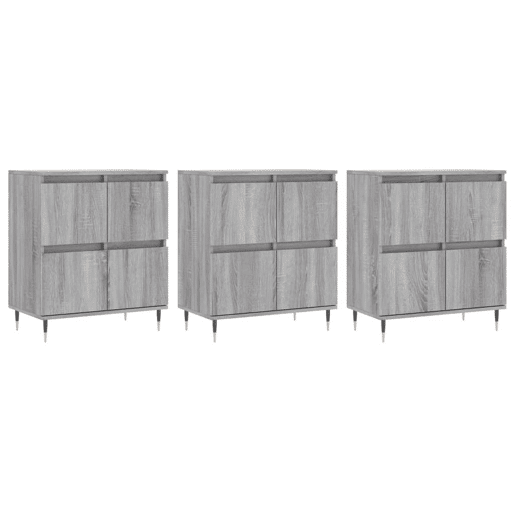 Aparadores - Bufetes - Móveis de apoio 3 pcs madeira processada cinzento sonoma pt5308