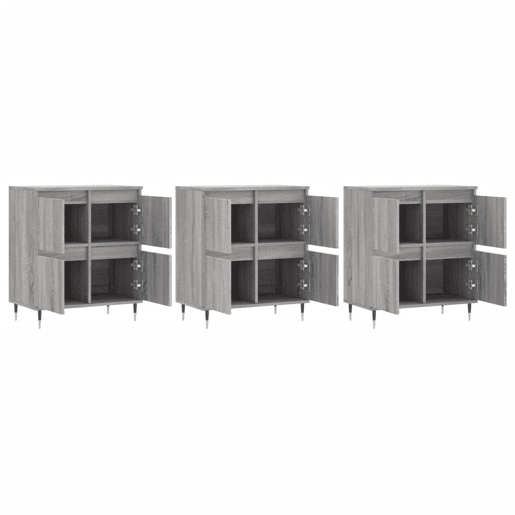 Aparadores - Bufetes - Móveis de apoio 3 pcs madeira processada cinzento sonoma pt5308