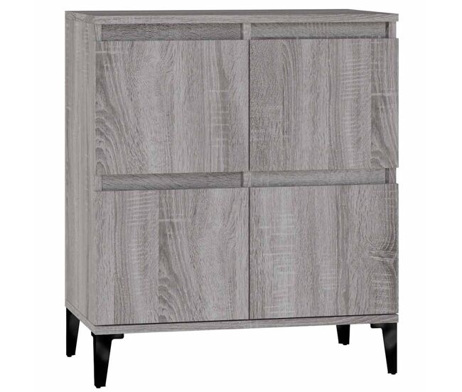 Aparador - mueble de almacenamiento de madera contrachapada gris sonoma 60x35x70 cm es2888
