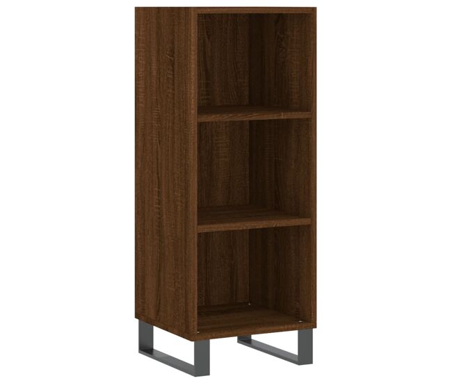 Aparador - mueble de almacenamiento de madera de ingeniería marrón roble 34,5x32,5x90 cm es3498