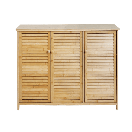 Aparadorcômoda de bambu com 3 portas e fecho magnético 81x97x34 cm 04_0005984