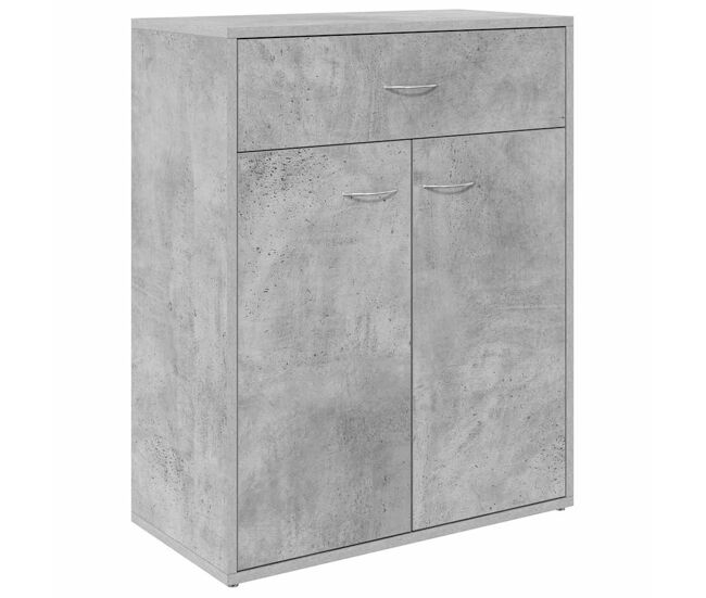 Aparador - mueble de almacenamiento de madera contrachapada gris hormigón 60x30x75 cm es2788