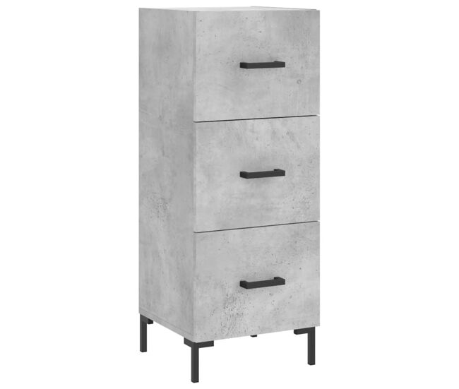 Aparador - mueble de almacenamiento de madera contrachapada gris hormigón 34,5x34x90 cm es2751