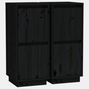 Aparadores - Bufetes - Móveis de apoio 2 pcs 31,5x34x75 cm madeira de pinho maciça preto pt52