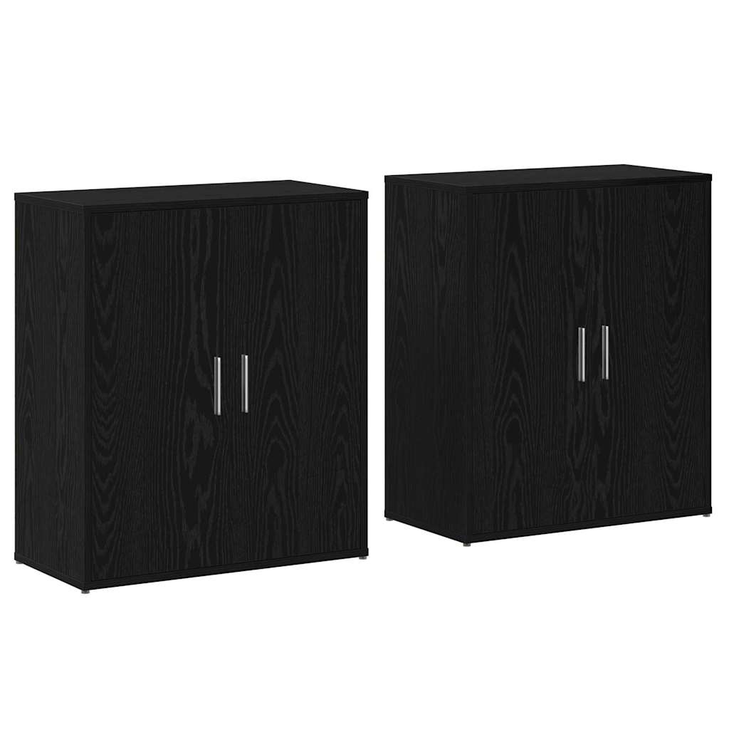 Aparador - Mueble de almacenamiento 2 pcs 60 Negro/ Madera
