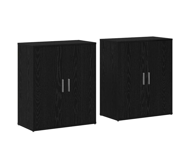 Aparador - mueble de almacenamiento 2 pcs roble negro 60 x 31 x 70 cm madera de ingeniería es31