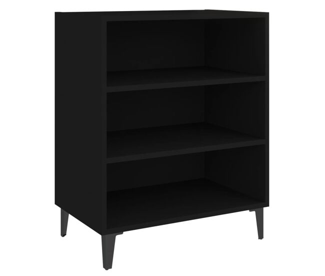 Aparador - mueble de almacenamiento de madera contrachapada negro 57x35x70 cm es2962