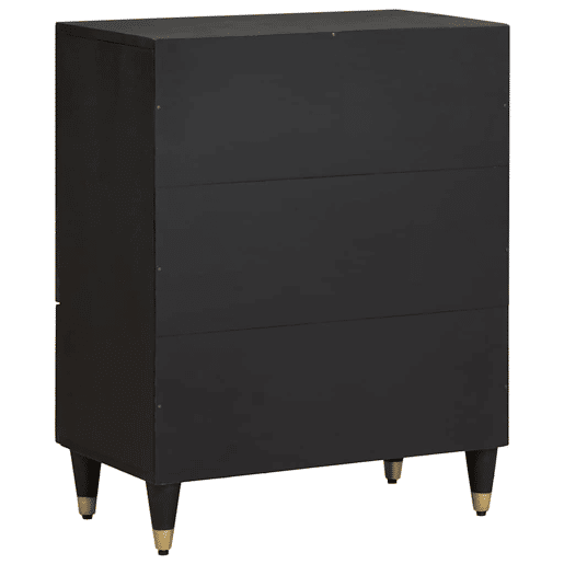 Bufete - Móvei de apoio Preto 60 x 33 x 75 cm Madeira de manga maciça pt4797