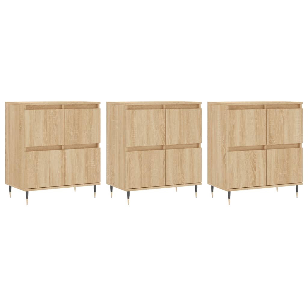 Aparador - Mueble de almacenamiento 3 uds 180 Madera Clara