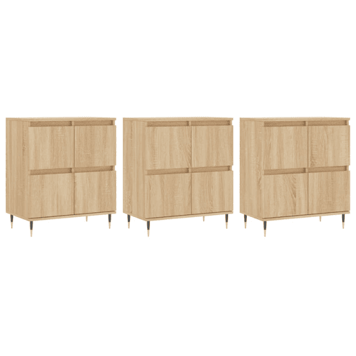 Aparadores - Bufetes - Móveis de apoio 3 pcs derivados de madeira cor carvalho sonoma pt5297