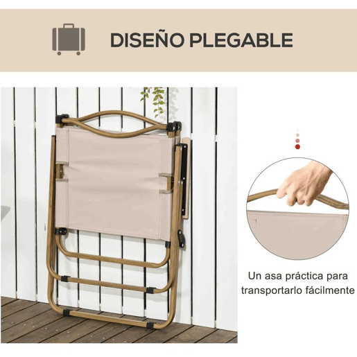 Outsunny Pack de 2 Cadeiras Dobráveis de Campismo, Cadeiras Portáteis com Apoio de Braços e Estrutura de Aço, Tecido Oxford 600D, Cadeiras para Pesca, Jardim, Terraço, Caqui