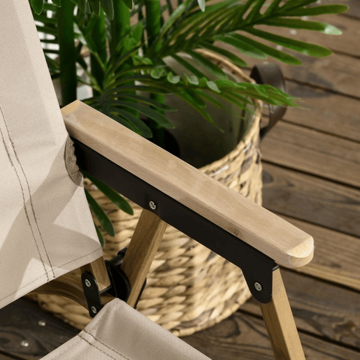 Outsunny Pack de 2 Cadeiras Dobráveis de Campismo, Cadeiras Portáteis com Apoio de Braços e Estrutura de Aço, Tecido Oxford 600D, Cadeiras para Pesca, Jardim, Terraço, Caqui