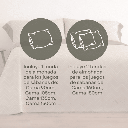 Jogo de Lençóis 144 fios Pic Bege Cama 135cm (3 peças) Donegal Collections