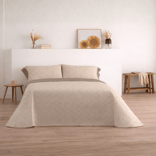 Jogo de Lençóis 144 fios Pic Bege Cama 160cm (4 peças) Donegal Collections