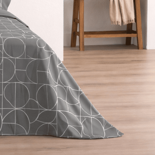 Jogo de Lençóis 144 fios Form Cinza Cama 90cm (3 peças) Donegal Collections