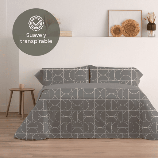 Jogo de Lençóis 144 fios Form Cinza Cama 90cm (3 peças) Donegal Collections