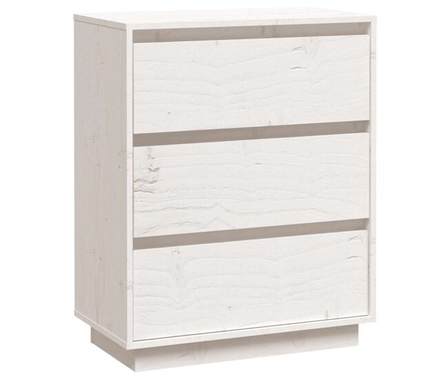 Aparador - mueble de almacenamiento de madera maciza de pino blanco 60x34x75 cm es3944