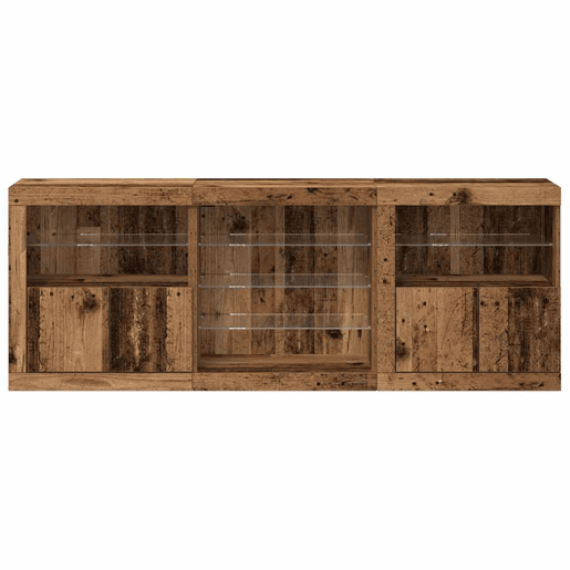 Aparador - Bufete - Móvei de apoio LED Madeira antiga 181,5 x 37 x 67 cm pt4156
