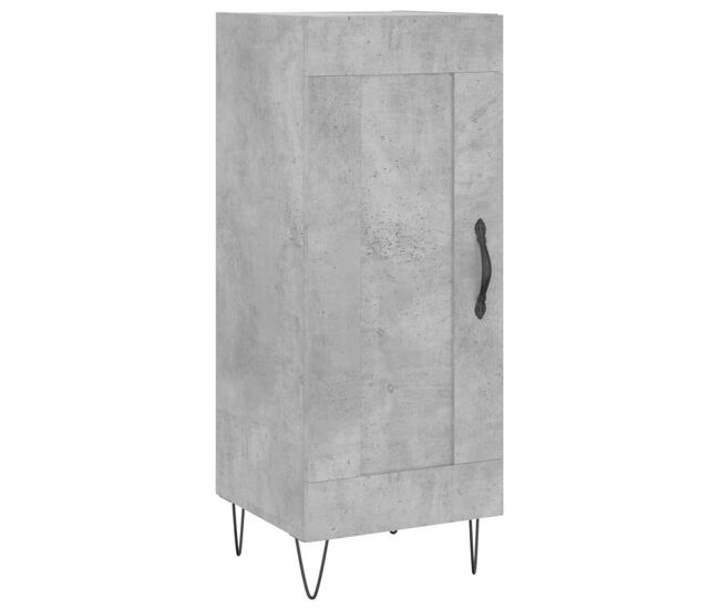 Aparador - mueble de almacenamiento de madera contrachapada gris hormigón 34,5x34x90 cm es2771