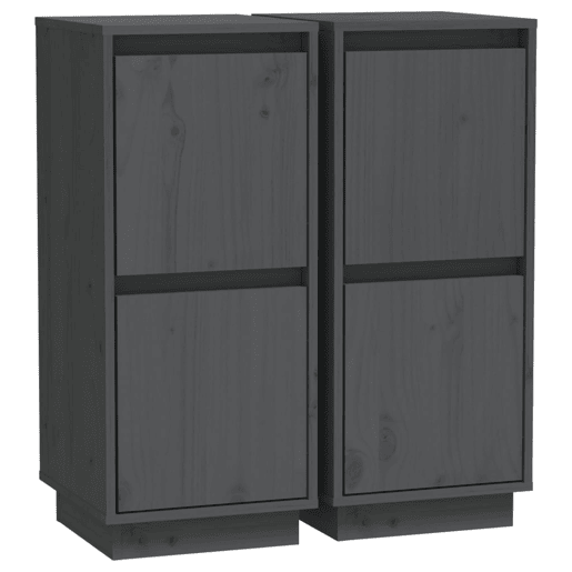 Aparadores - Bufetes - Móveis de apoio 2 pcs 31,5x34x75 cm madeira de pinho maciça cinza pt49