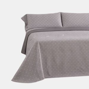 Jogo de Lençóis 144 fios Puntos Cinza Cama 90cm (3 peças) Donegal Collections