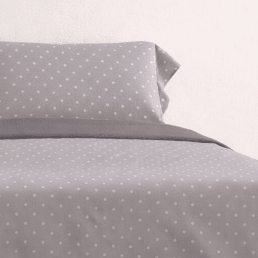Jogo de Lençóis 144 fios Puntos Cinza Cama 90cm (3 peças) Donegal Collections