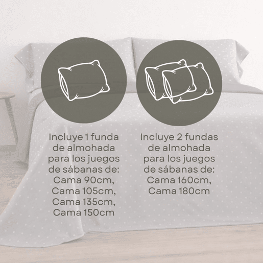 Jogo de Lençóis 144 fios Puntos Cinza Cama 90cm (3 peças) Donegal Collections