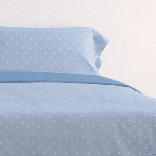 Jogo de Lençóis 144 fios Puntos Azul Cama 160cm (4 peças) Donegal Collections
