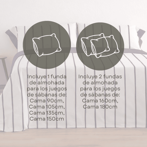 Jogo de Lençóis 144 fios Mai Malva Cama 135cm (3 peças) Donegal Collections