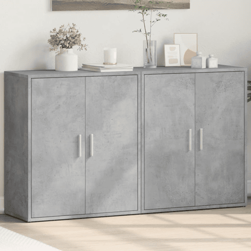 Aparadores - Bufetes - Móveis de apoio 2 pcs 60x31x70 cm derivados madeira cinzento cimento pt3833