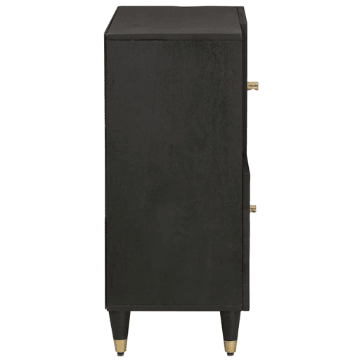 Bufete - Móvei de apoio com porta Preto 80 x 33 x 75 cm Madeira de manga maciça pt4806