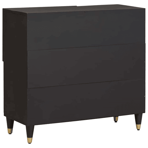 Bufete - Móvei de apoio com porta Preto 80 x 33 x 75 cm Madeira de manga maciça pt4806