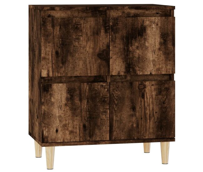 Aparador - mueble de almacenamiento madera contrachapada color roble ahumado 60x35x70 cm es4245